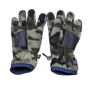 4/$12 Gap Kids Camo Gloves Fleece Texting Finger Pad Green Black